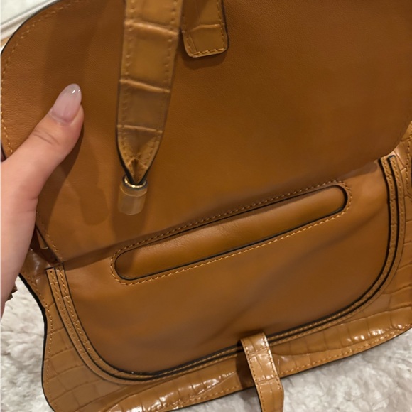 Chloe Signature Double Carry Satchel Crocodile-Embossed...